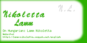 nikoletta lamm business card